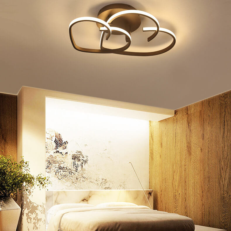 Modern Creative Solid Color Heart Iron Acrylic LED Flush Mount Light