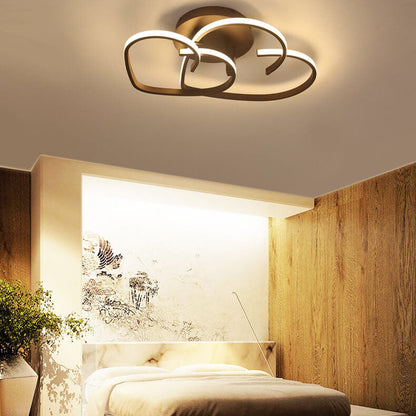 Modern Creative Solid Color Heart Iron Acrylic LED Flush Mount Light