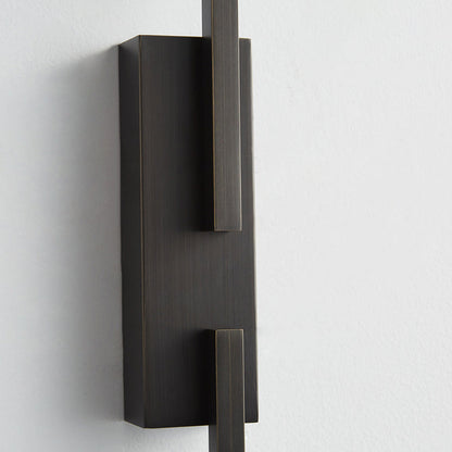 Modern Mid-century All Copper Rectangular Geometric LED Wall Sconce Lamp For Bedside