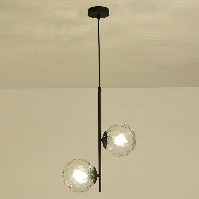 Modern Minimalist Iron Glass 2-Light Chandelier