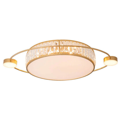 Nordic Luxury Crystal Round Ring Satellite LED Flush Mount Ceiling Light
