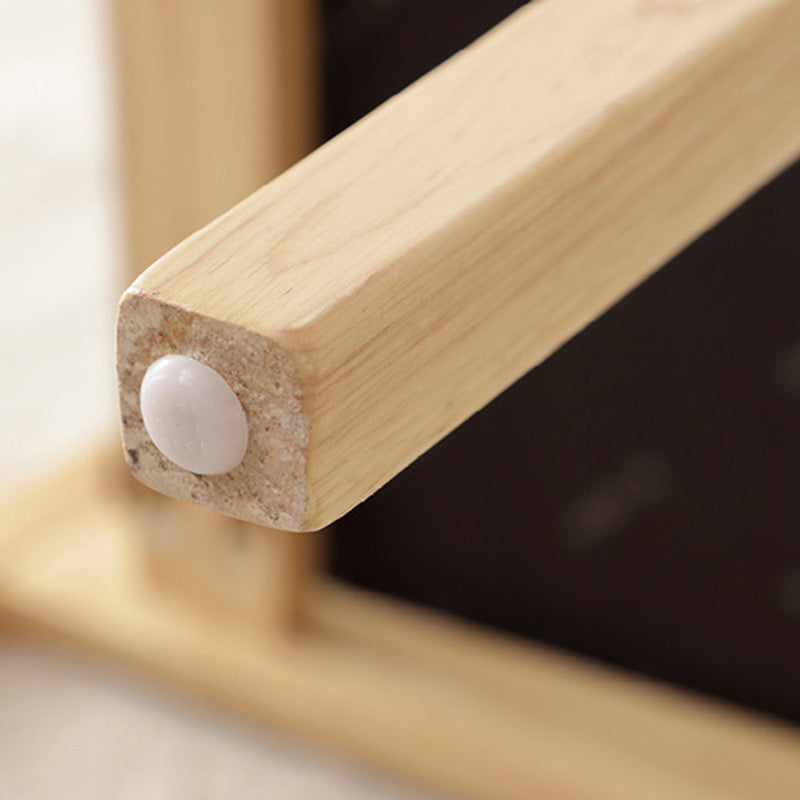 Contemporary Nordic Square Faux Leather Wood Frame Dining Chair Backrest For Dining Room