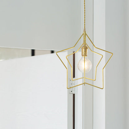 Contemporary Scandinavian Triple Star Iron 1-Light Pendant Light For Living Room