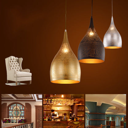 Traditional European Round Iron 1-Light Pendant Light For Living Room