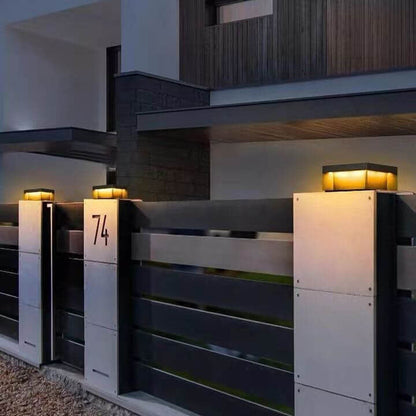 Modern Simple Glass Cuboid Decoration LED Outdoor Light