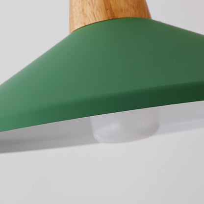 Nordic Minimalist Macaron Solid Color Aluminum Wood 1-Light Pendant Light