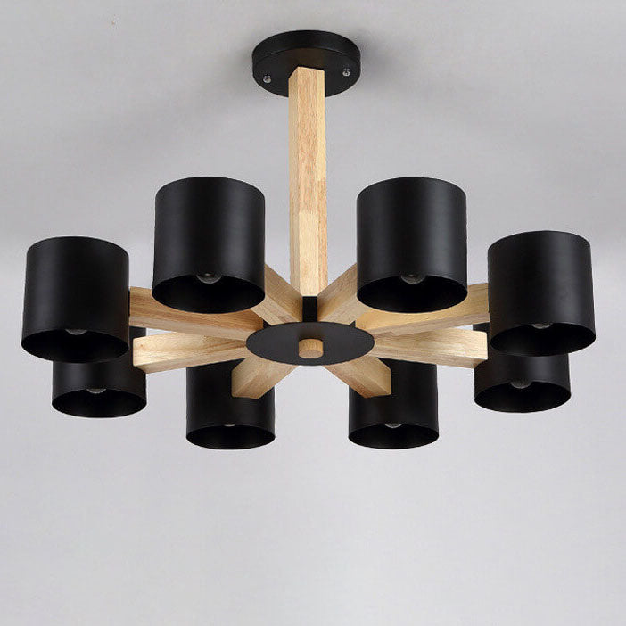 Scandinavian Minimalist Log 6/8-Light Island Light Chandelier