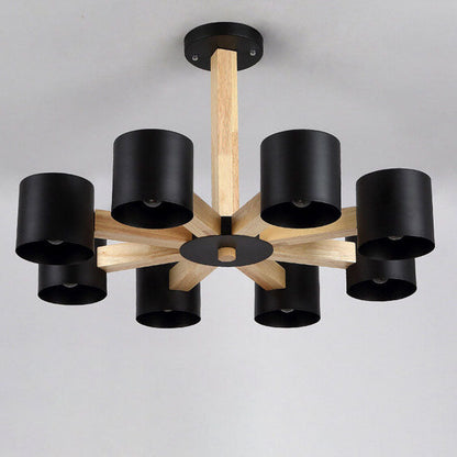 Scandinavian Minimalist Log 6/8-Light Island Light Chandelier