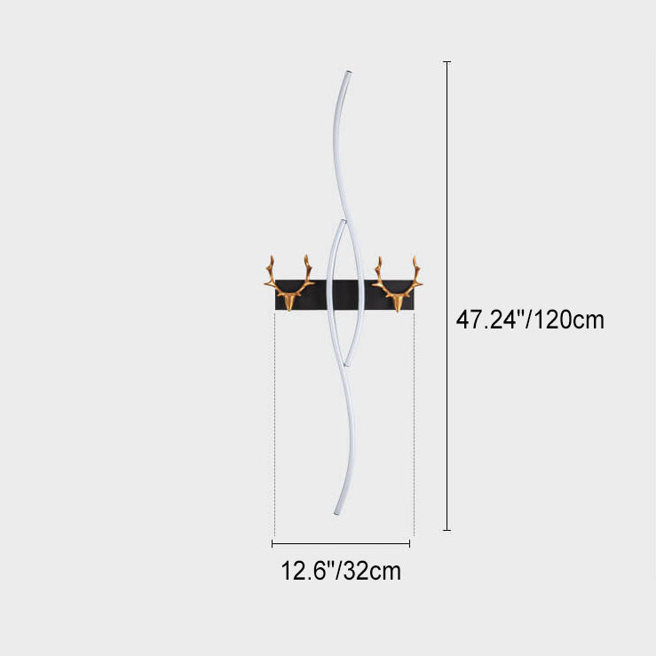 مصباح حائط LED من Nordic Light بتصميم شريطي فاخر منحني على شكل قرن الوعل 