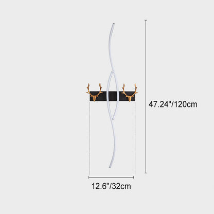 مصباح حائط LED من Nordic Light بتصميم شريطي فاخر منحني على شكل قرن الوعل 