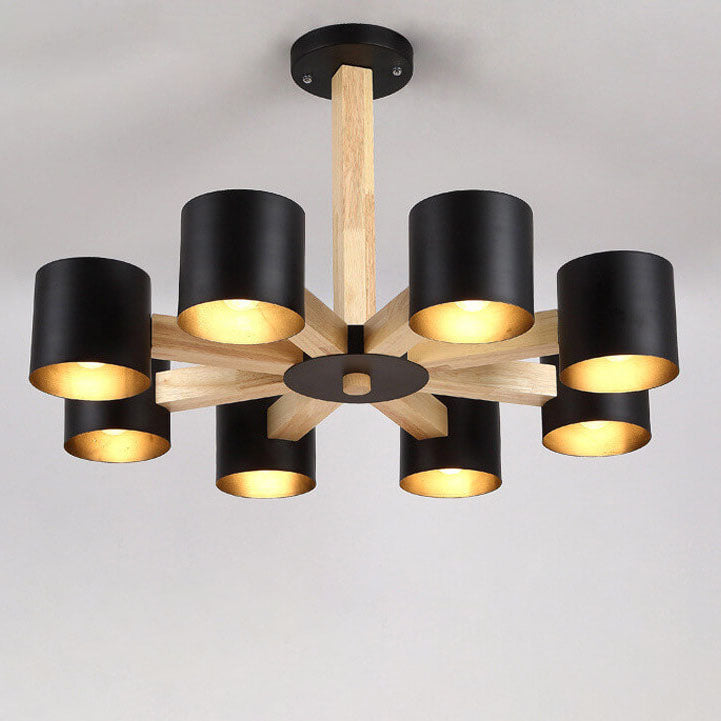 Scandinavian Minimalist Log 6/8-Light Island Light Chandelier