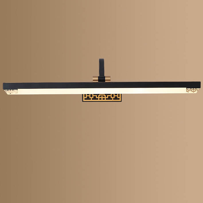 Retro Chinese Iron Bar Rotating LED Mirror Front Wall Sconce Lamp