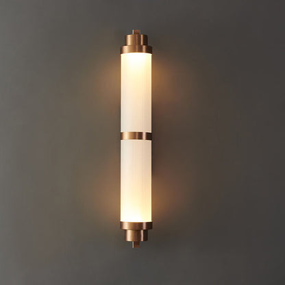 Nordic Light Luxury Cylindrical Glass Rose Gold LED Wall Sconce Lamp