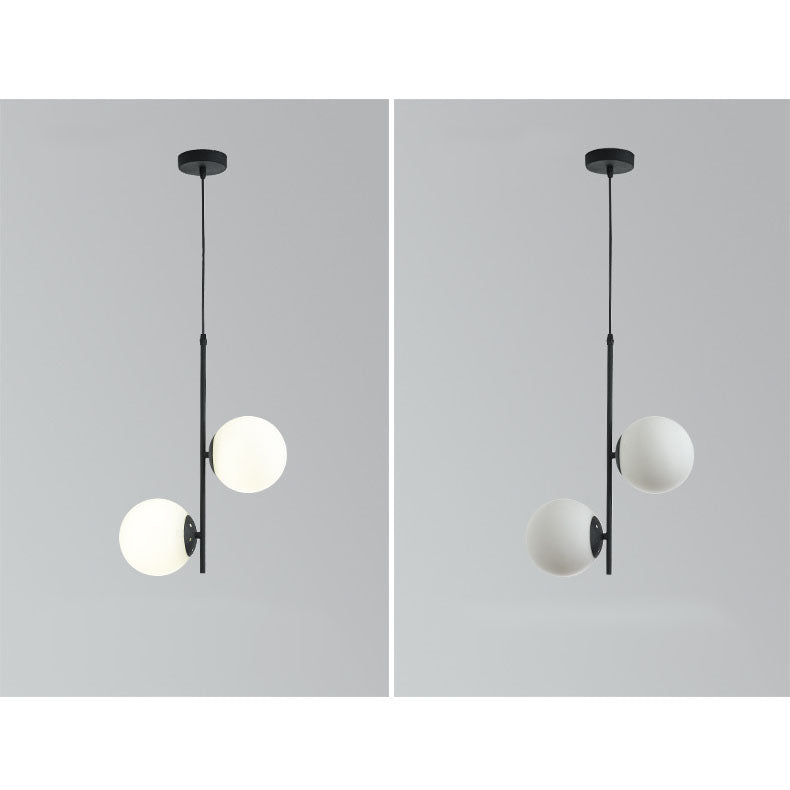 Modern Minimalist Iron Glass 2-Light Chandelier