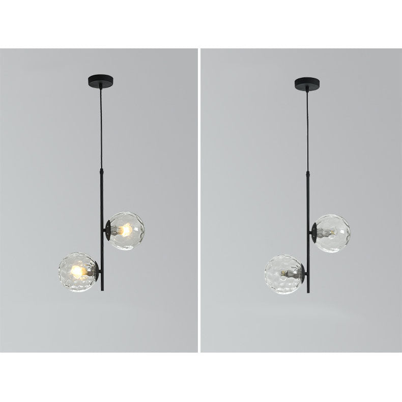 Modern Minimalist Iron Glass 2-Light Chandelier