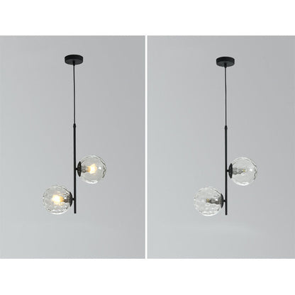 Modern Minimalist Iron Glass 2-Light Chandelier