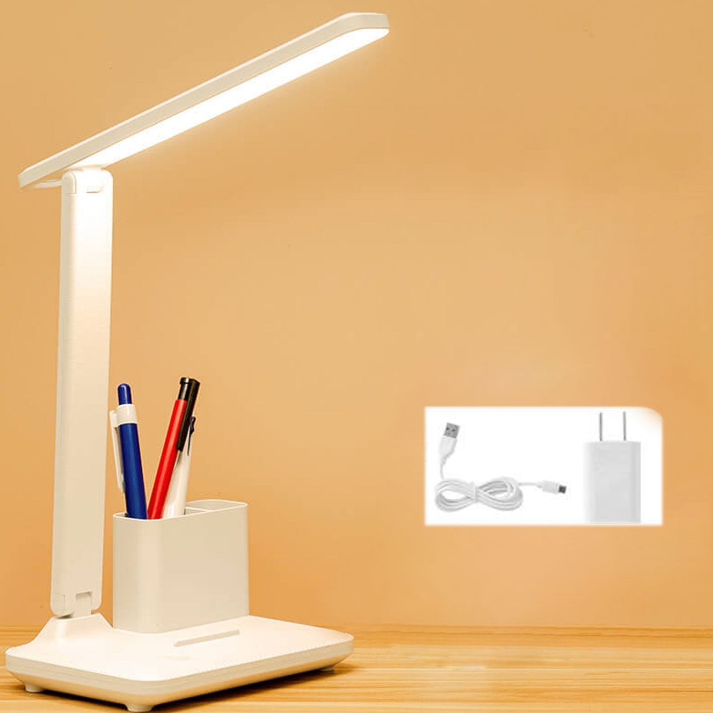 Simple Folding Pen Holder USB Eye Protection LED Reading Desk Lamp