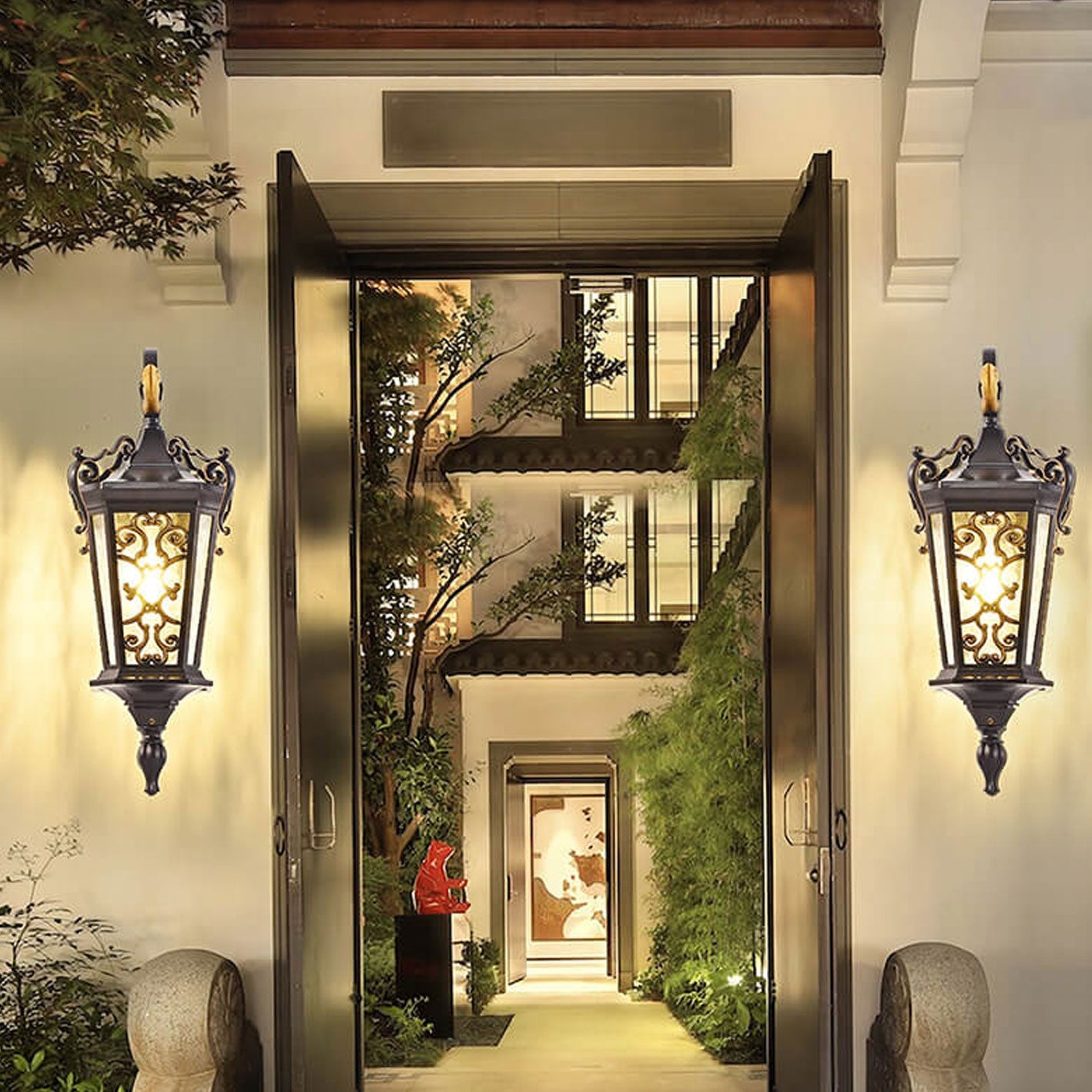 European Palace Outdoor Waterproof 1-Light Wall Sconce Lamp