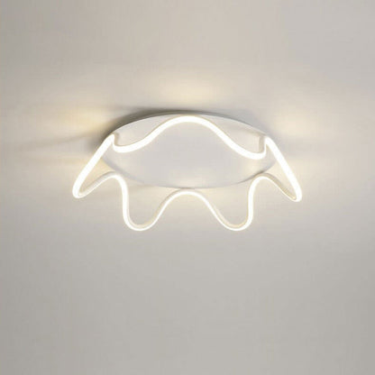 Modern Simple Crown Aluminum LED Flush Mount Ceiling Light