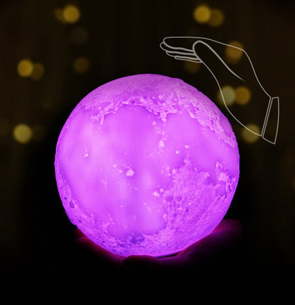 Creative Mini Rechargeable 3D Printed Moon 1-Light LED Table Lamp