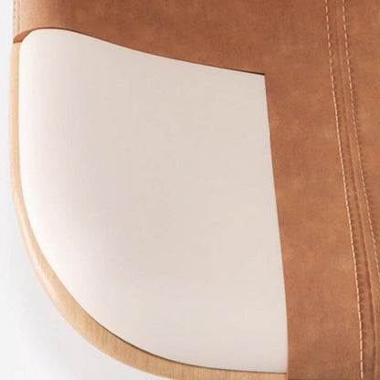 Contemporary Luxury Curved Faux Leather Height Adjustable Swivel Bar Stool Backrest Footrest For Dining Room