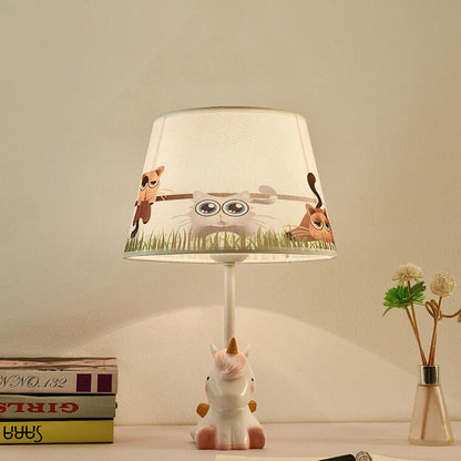Nordic Fun Cartoon Pattern Resin Fabric Children 1-Light Table Lamp