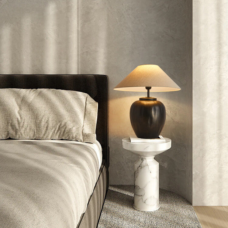 Creative Handmade Ceramic Bottle Design 1-Light Table Lamp