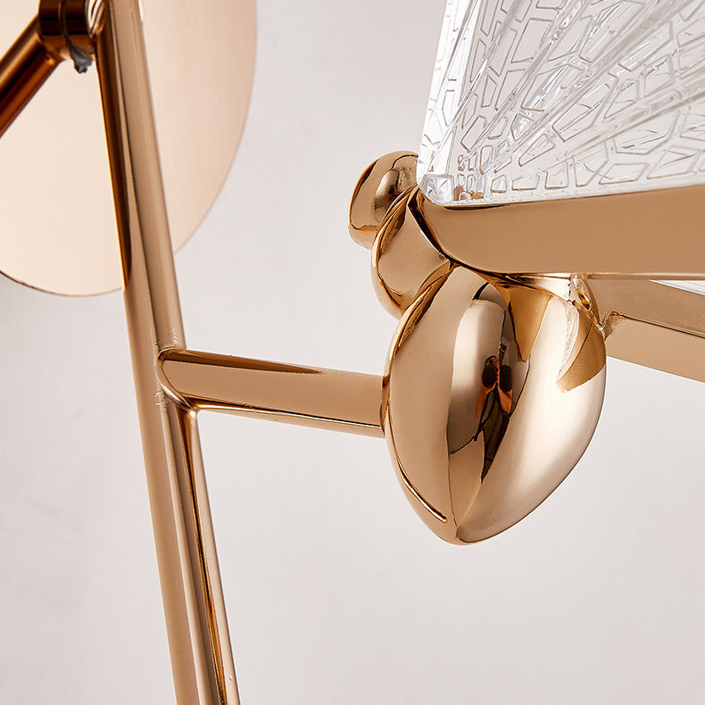 Modern Art Deco Zinc Alloy Butterfly Shape Acrylic LED Wall Sconce Lamp For Living Room