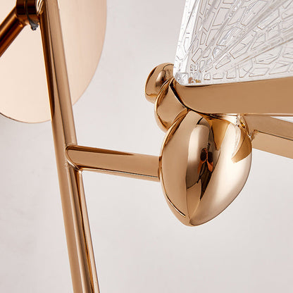 Modern Art Deco Zinc Alloy Butterfly Shape Acrylic LED Wall Sconce Lamp For Living Room