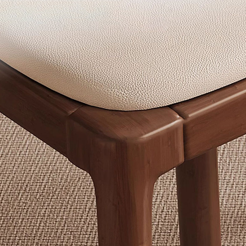 Modern Simplicity Wood Cat's Paw Leather Sponge Square Vanity Stool Backless For Bedroom