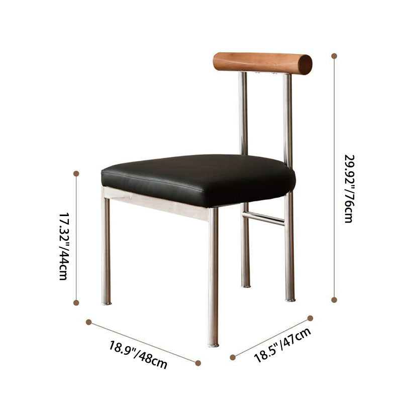 Contemporary Nordic Half Round Microfiber Leather Metal Wood Curved Backrest Dining Chair For Dining Room