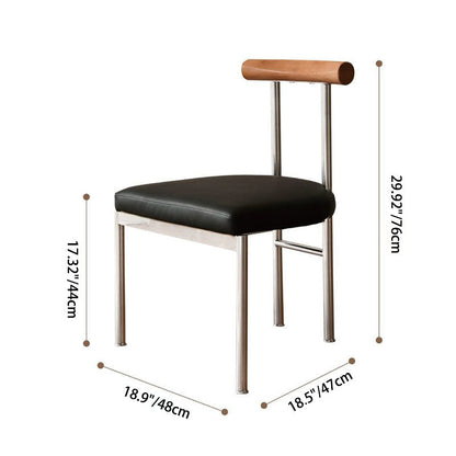 Contemporary Nordic Half Round Microfiber Leather Metal Wood Curved Backrest Dining Chair For Dining Room