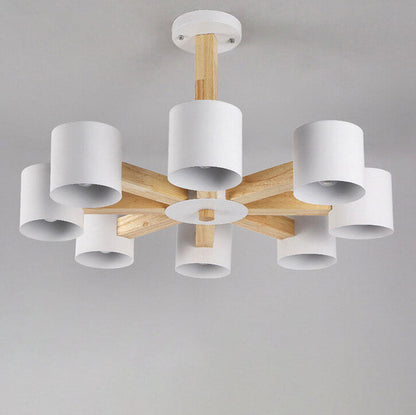 Scandinavian Minimalist Log 6/8-Light Island Light Chandelier