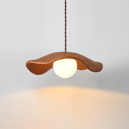 Macaron Cream Dome Wave Design Resin 1-Light Pendant Light