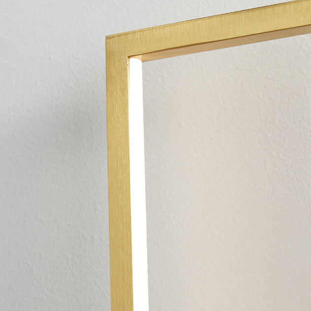 Modern Mid-century All Copper Rectangular Geometric LED Wall Sconce Lamp For Bedside