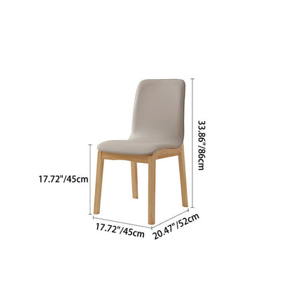 Contemporary Nordic Square Faux Leather Wood Frame Dining Chair Backrest For Dining Room