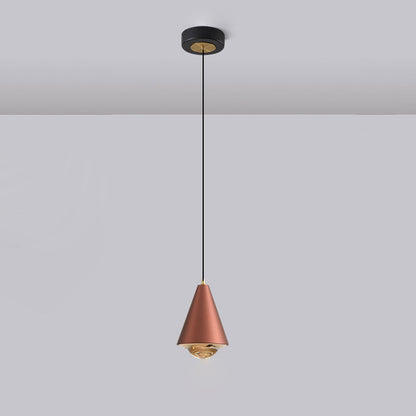 Modern Minimalist Solid Color Free Lift Conical 1-Light Pendant Light