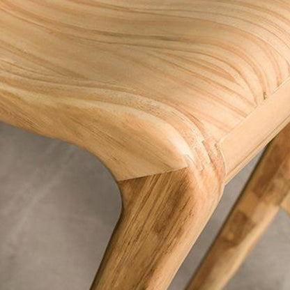 Traditional Japanese Curved Ash Wood Bar Stool Footrest For Dining Room