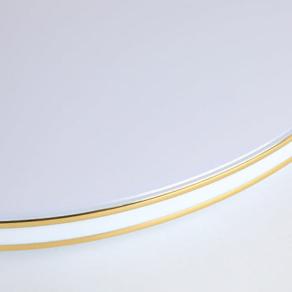 Modern Minimalist Iron Double Wire Edging Acrylic Shade LED Flush Mount Ceiling Light For Living Room