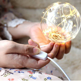 Modern Plastic Lampshade Starry Night Light LED Table Lamp