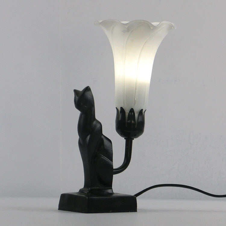 Tiffany Glass Flared Eye Protection Night Light 1-Light Table Lamp