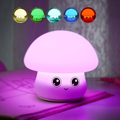 Creative Cartoon Mushroom Silicone Night Light LED Table Lamp