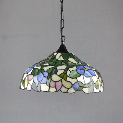 Tiffany Vintage Glass Shade 1-Light Pendant Light