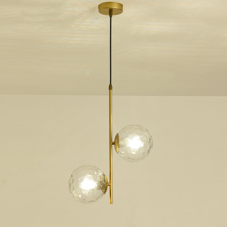 Modern Minimalist Iron Glass 2-Light Chandelier