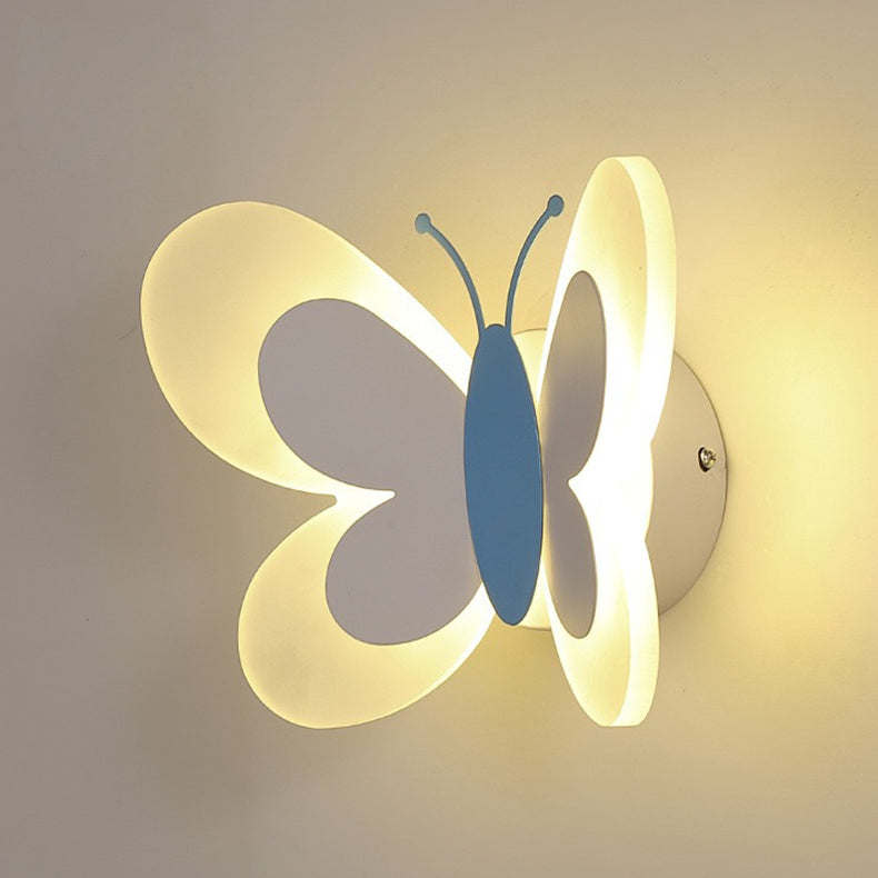 مصباح حائط LED حديدي بتصميم فراشة أكريليك معاصر إبداعي لغرفة النوم 
