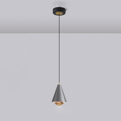 Modern Minimalist Solid Color Free Lift Conical 1-Light Pendant Light