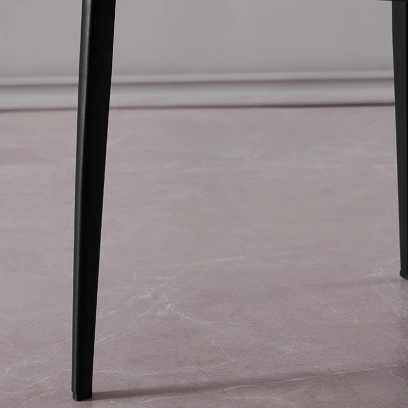 Modern Minimalist Square Cushion Microfiber Leather Carbon Steel Dining Chair Backrest For Dining Room