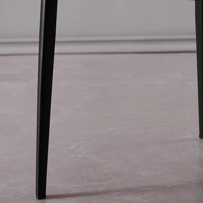 Modern Minimalist Square Cushion Microfiber Leather Carbon Steel Dining Chair Backrest For Dining Room