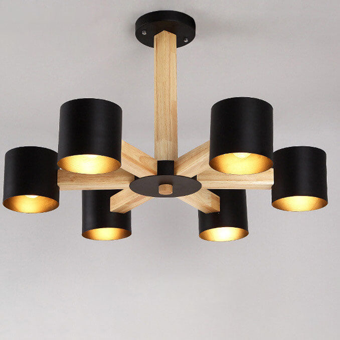 Scandinavian Minimalist Log 6/8-Light Island Light Chandelier