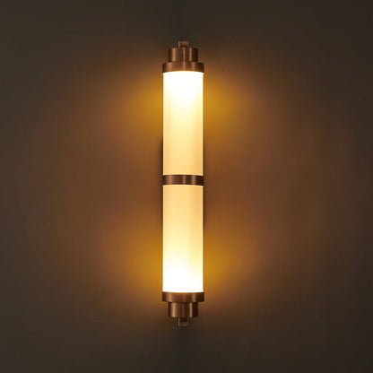 Nordic Light Luxury Cylindrical Glass Rose Gold LED Wall Sconce Lamp